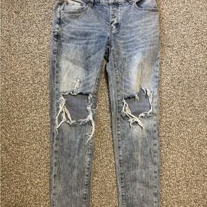 Men's Distressed Blue Jeans Purple brand